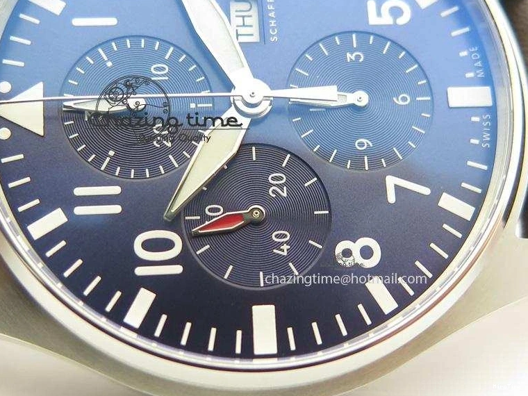 MIROTIME 1224 HighQuality Pilot Chrono 377714 “Le Petit Prince” ZF Best Edition Blue Dial On Brown Leather Strap A 7309